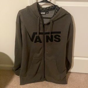 Men’s olive green zip up hoodie